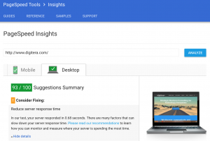 Google Page Speed Insights improved